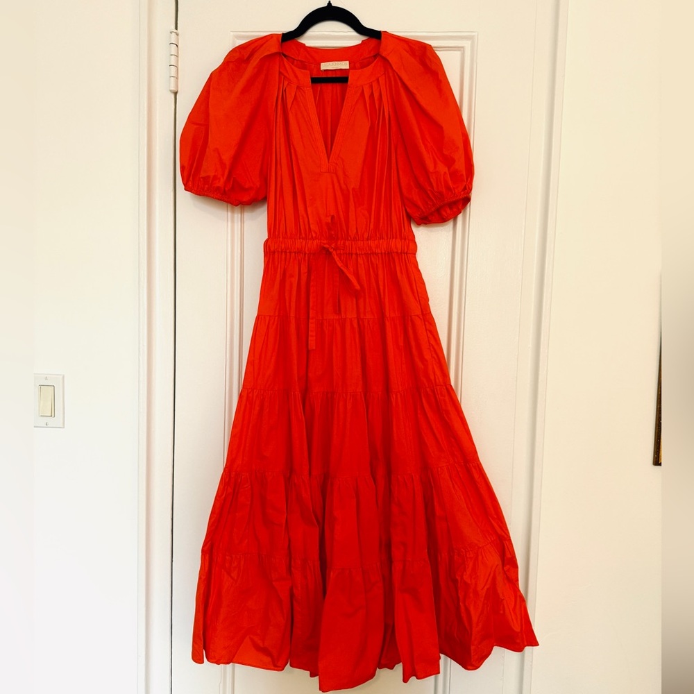 Ulla Johnson Vibrant Orange Midi Dress - image 5